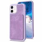 For iPhone 11 BF28 Frosted Card Bag Phone Case with Holder(Purple) - 1