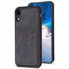 For iPhone XR BF28 Frosted Card Bag Phone Case with Holder(Black) - 1