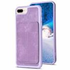 For iPhone 8 Plus / 7 Plus BF28 Frosted Card Bag Phone Case with Holder(Purple) - 1