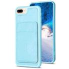 For iPhone 8 Plus / 7 Plus BF28 Frosted Card Bag Phone Case with Holder(Blue) - 1