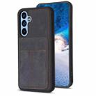 For Samsung Galaxy A34 5G BF28 Frosted Card Bag Phone Case with Holder(Black) - 1