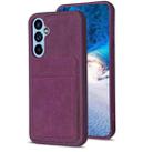 For Samsung Galaxy A34 5G BF28 Frosted Card Bag Phone Case with Holder(Dark Purple) - 1