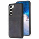 For Samsung Galaxy S23+ 5G BF28 Frosted Card Bag Phone Case with Holder(Black) - 1