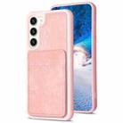 For Samsung Galaxy S23+ 5G BF28 Frosted Card Bag Phone Case with Holder(Pink) - 1