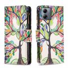 For Motorola Moto G14 4G Colored Drawing Pattern Zipper Leather Phone Case(Big Tree) - 1