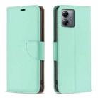 For Motorola Moto G14 4G Litchi Texture Pure Color Flip Leather Phone Case(Green) - 1