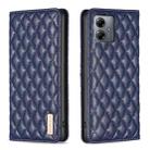 For Motorola Moto G14 4G Diamond Lattice Magnetic Leather Flip Phone Case(Blue) - 1