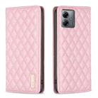 For Motorola Moto G14 4G Diamond Lattice Magnetic Leather Flip Phone Case(Pink) - 1