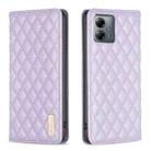 For Motorola Moto G14 4G Diamond Lattice Magnetic Leather Flip Phone Case(Purple) - 1