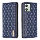 For Motorola Moto G54 5G EU Edition Diamond Lattice Magnetic Leather Flip Phone Case(Blue) - 1