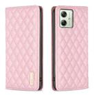 For Motorola Moto G54 5G EU Edition Diamond Lattice Magnetic Leather Flip Phone Case(Pink) - 1