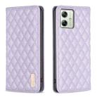 For Motorola Moto G54 5G EU Edition Diamond Lattice Magnetic Leather Flip Phone Case(Purple) - 1