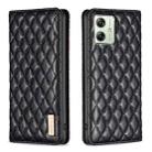 For Motorola Moto G54 5G EU Edition Diamond Lattice Magnetic Leather Flip Phone Case(Black) - 1