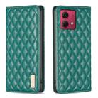 For Motorola Moto G84 Diamond Lattice Magnetic Leather Flip Phone Case(Green) - 1