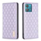 For Motorola Edge 40 Neo Diamond Lattice Magnetic Leather Flip Phone Case(Purple) - 1