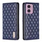 For Motorola Moto G34 5G Diamond Lattice Magnetic Leather Flip Phone Case(Blue) - 1
