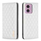 For Motorola Moto G34 5G Diamond Lattice Magnetic Leather Flip Phone Case(White) - 1