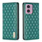 For Motorola Moto G34 5G Diamond Lattice Magnetic Leather Flip Phone Case(Green) - 1