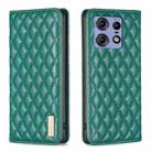 For Motorola Edge 50 Pro 5G Diamond Lattice Magnetic Leather Flip Phone Case(Green) - 1