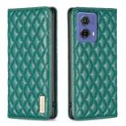 For Motorola Moto G85 Diamond Lattice Magnetic Leather Flip Phone Case(Green) - 1