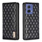 For Motorola Moto G85 Diamond Lattice Magnetic Leather Flip Phone Case(Black) - 1