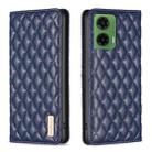 For Motorola Moto G35 Diamond Lattice Magnetic Leather Flip Phone Case(Blue) - 1