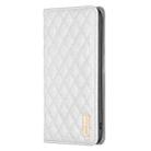 For Motorola Moto G35 Diamond Lattice Magnetic Leather Flip Phone Case(White) - 3