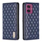 For Motorola Moto G55 Diamond Lattice Magnetic Leather Flip Phone Case(Blue) - 1