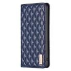 For Motorola Moto G55 Diamond Lattice Magnetic Leather Flip Phone Case(Blue) - 3