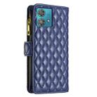 For Motorola Edge 40 Neo Diamond Lattice Zipper Wallet Leather Flip Phone Case(Blue) - 3