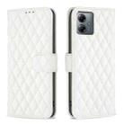 For Motorola Moto G14 4G Diamond Lattice Wallet Flip Leather Phone Case(White) - 1