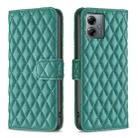 For Motorola Moto G14 4G Diamond Lattice Wallet Flip Leather Phone Case(Green) - 1