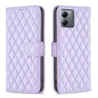 For Motorola Moto G14 4G Diamond Lattice Wallet Flip Leather Phone Case(Purple) - 1
