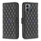 For Motorola Moto G14 4G Diamond Lattice Wallet Flip Leather Phone Case(Black) - 1