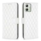 For Motorola Moto G54 5G EU Edition Diamond Lattice Wallet Flip Leather Phone Case(White) - 1