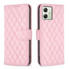 For Motorola Moto G54 5G EU Edition Diamond Lattice Wallet Flip Leather Phone Case(Pink) - 1