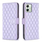 For Motorola Moto G54 5G EU Edition Diamond Lattice Wallet Flip Leather Phone Case(Purple) - 1