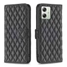 For Motorola Moto G54 5G EU Edition Diamond Lattice Wallet Flip Leather Phone Case(Black) - 1