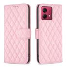 For Motorola Moto G84 Diamond Lattice Wallet Flip Leather Phone Case(Pink) - 1