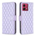 For Motorola Moto G84 Diamond Lattice Wallet Flip Leather Phone Case(Purple) - 1