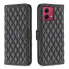 For Motorola Moto G84 Diamond Lattice Wallet Flip Leather Phone Case(Black) - 1