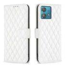 For Motorola Edge 40 Neo Diamond Lattice Wallet Flip Leather Phone Case(White) - 1