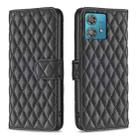 For Motorola Edge 40 Neo Diamond Lattice Wallet Flip Leather Phone Case(Black) - 1