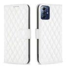 For Motorola Moto G Play 2024 Diamond Lattice Wallet Flip Leather Phone Case(White) - 1