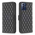 For Motorola Moto G Play 2024 Diamond Lattice Wallet Flip Leather Phone Case(Black) - 1