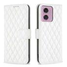 For Motorola Moto G34 5G Diamond Lattice Wallet Flip Leather Phone Case(White) - 1