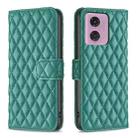 For Motorola Moto G34 5G Diamond Lattice Wallet Flip Leather Phone Case(Green) - 1