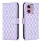 For Motorola Moto G34 5G Diamond Lattice Wallet Flip Leather Phone Case(Purple) - 1