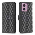 For Motorola Moto G34 5G Diamond Lattice Wallet Flip Leather Phone Case(Black) - 1