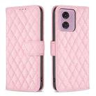 For Motorola Moto G24 / E14 / G04 Diamond Lattice Wallet Flip Leather Phone Case(Pink) - 1